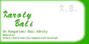 karoly bali business card