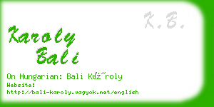 karoly bali business card